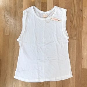 Sundry white sleeveless shirt